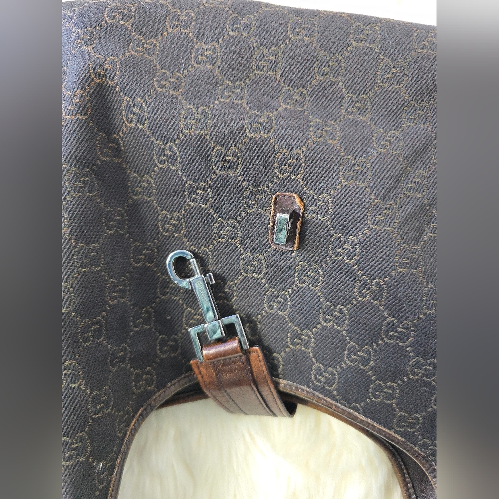 Gucci Hobo Leather/ Canvas  Handbag - Picture 11 of 14